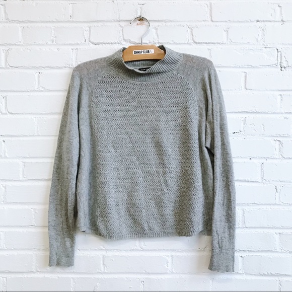 CLUB MONACO Grey Mock Neck Sweater - Picture 1 of 4